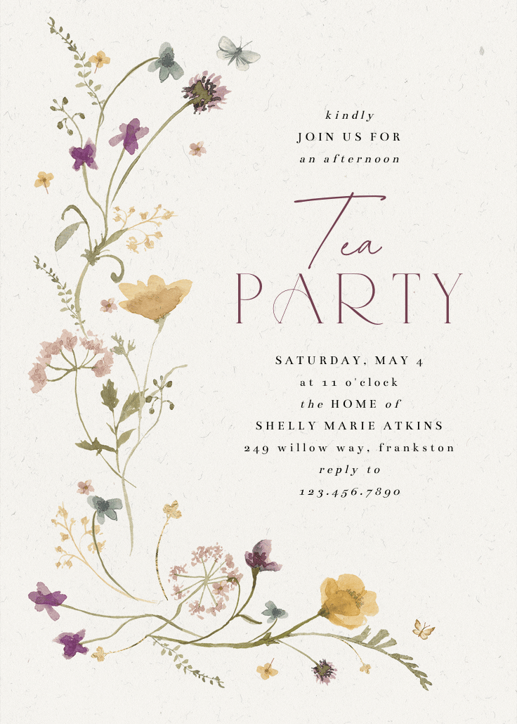 Bloom wildflower - party invitation